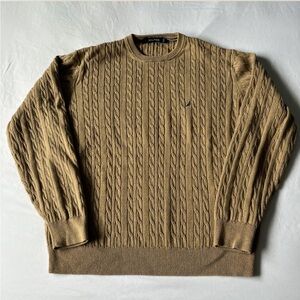Vintage Tan Men's Cable Knit Sweater